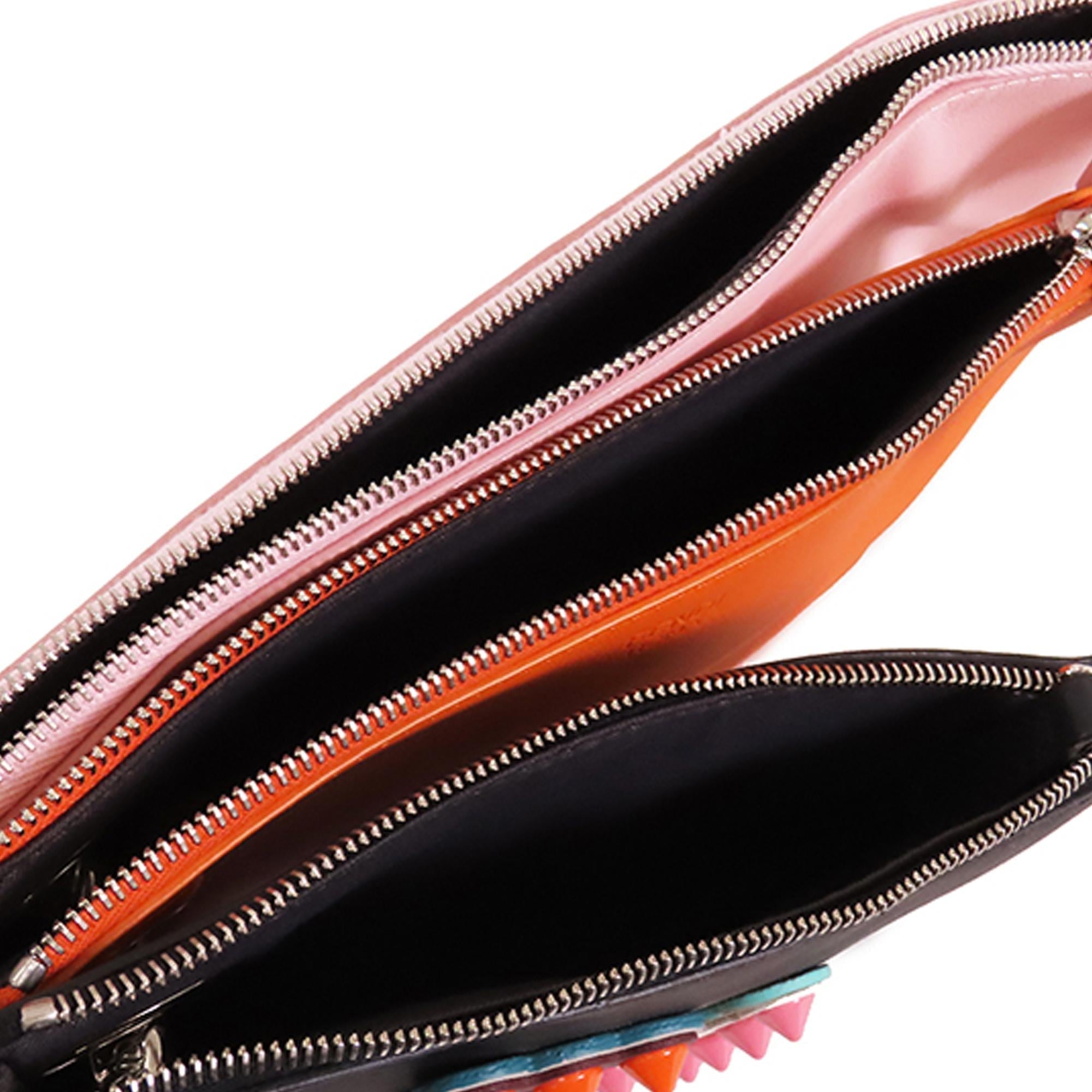 FNDI Leather Triplette Clutch Bag (SHG-sSklWg)