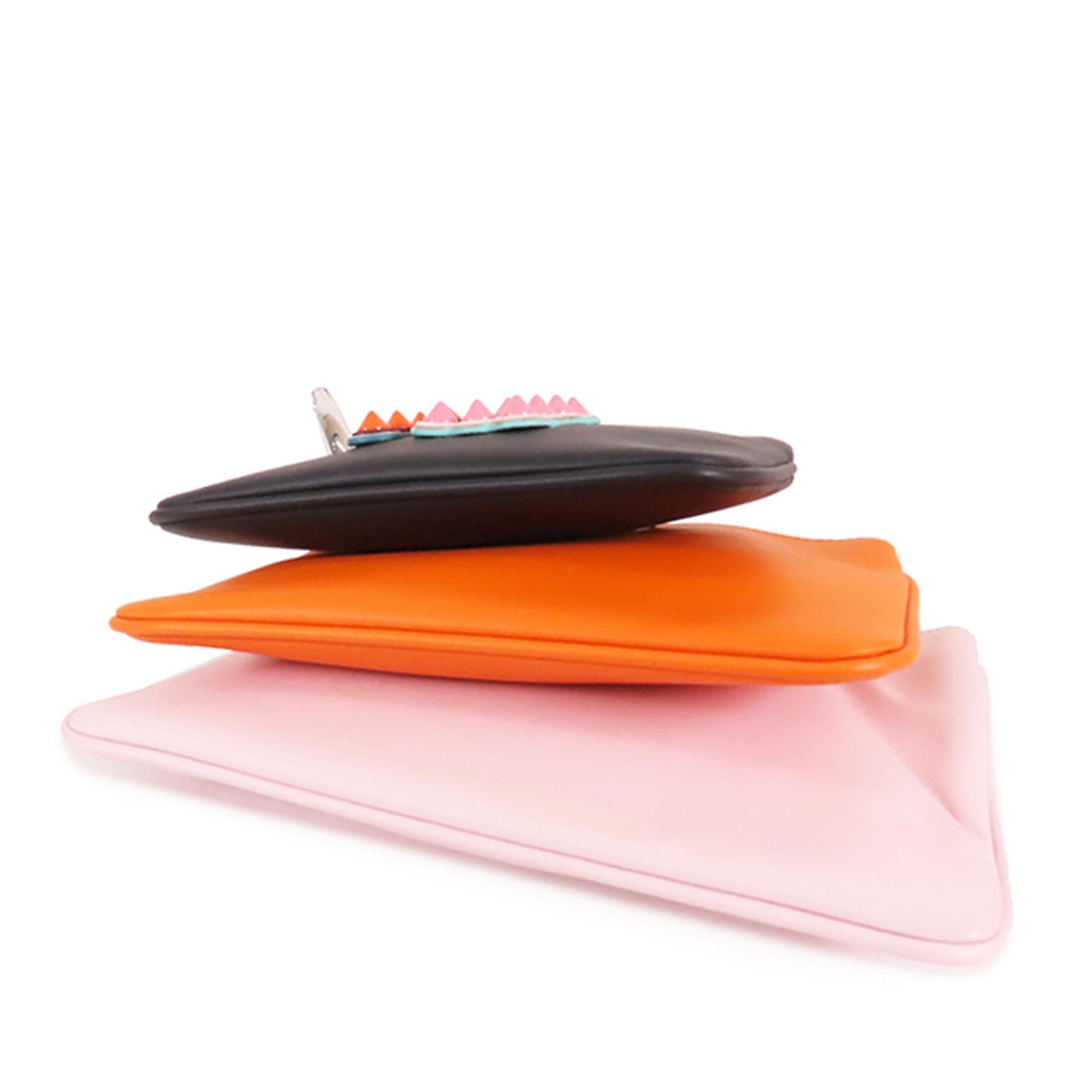 FNDI Leather Triplette Clutch Bag (SHG-sSklWg)