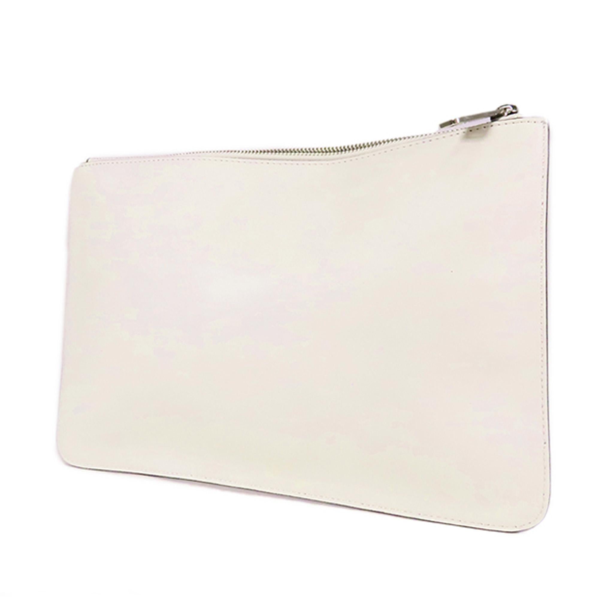 FNDI Leather Vocabulary 3D Logo Zip Pouch (SHG-JtWzTA)