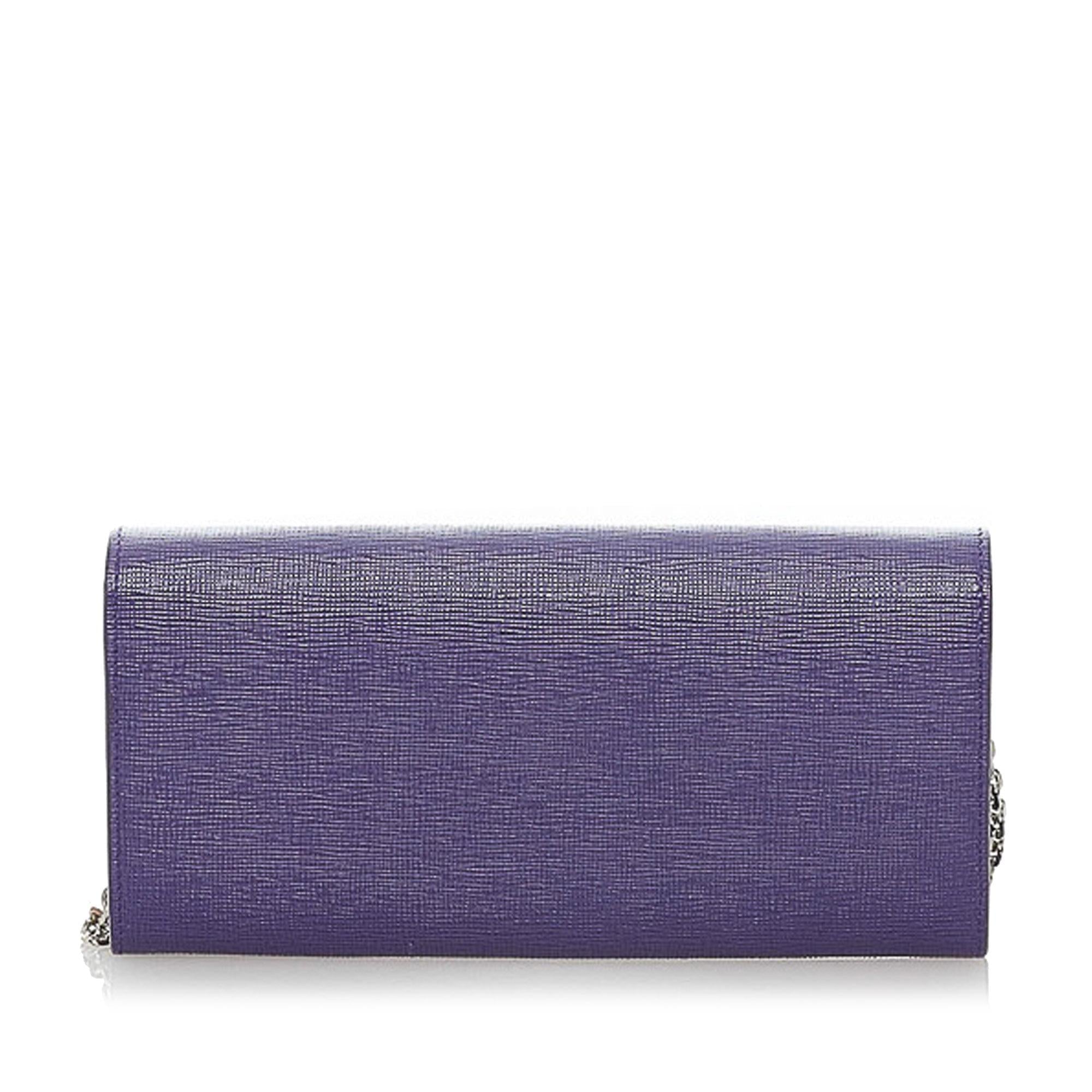 FNDI Leather Wallet on Chain (SHG-33513)