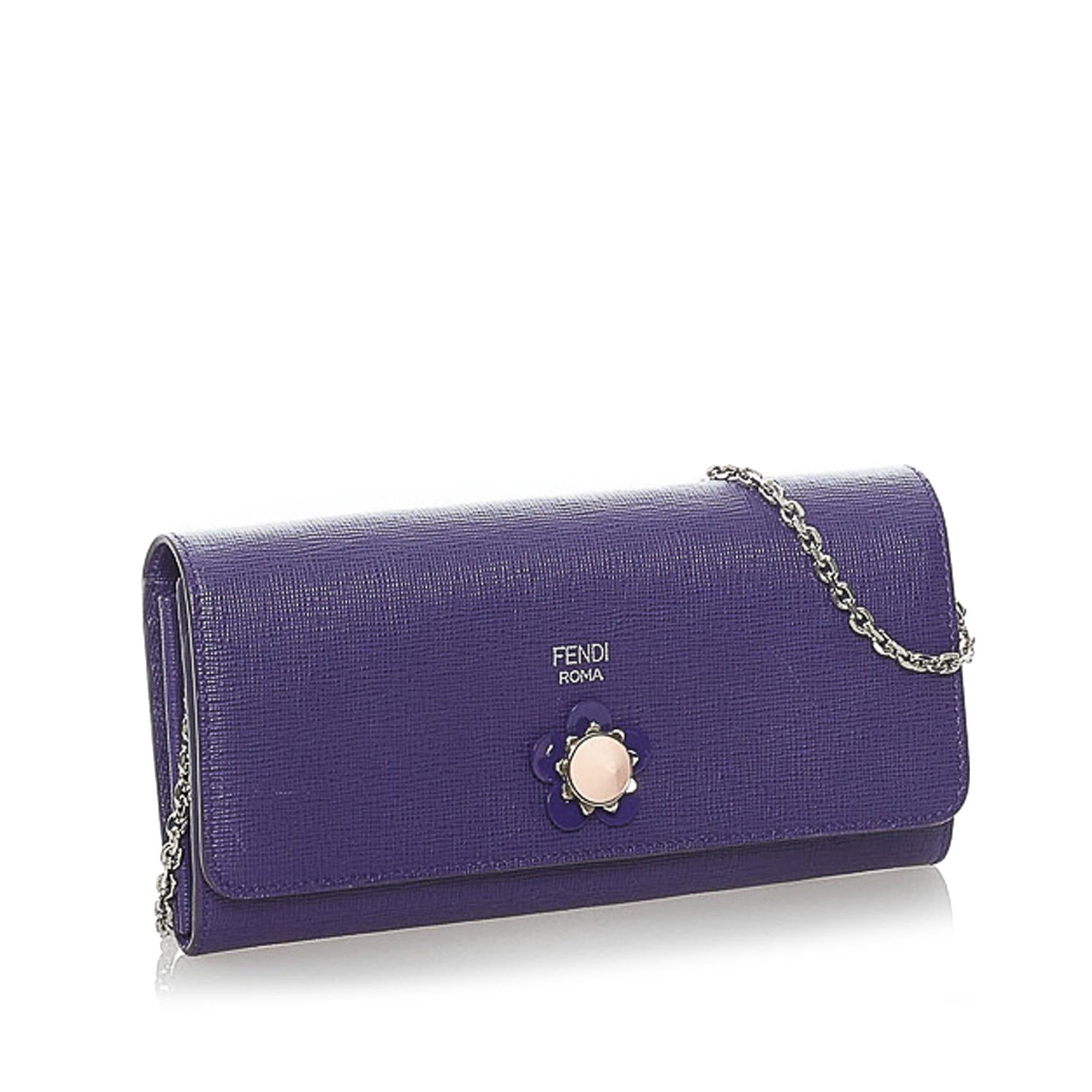 FNDI Leather Wallet on Chain (SHG-33513)