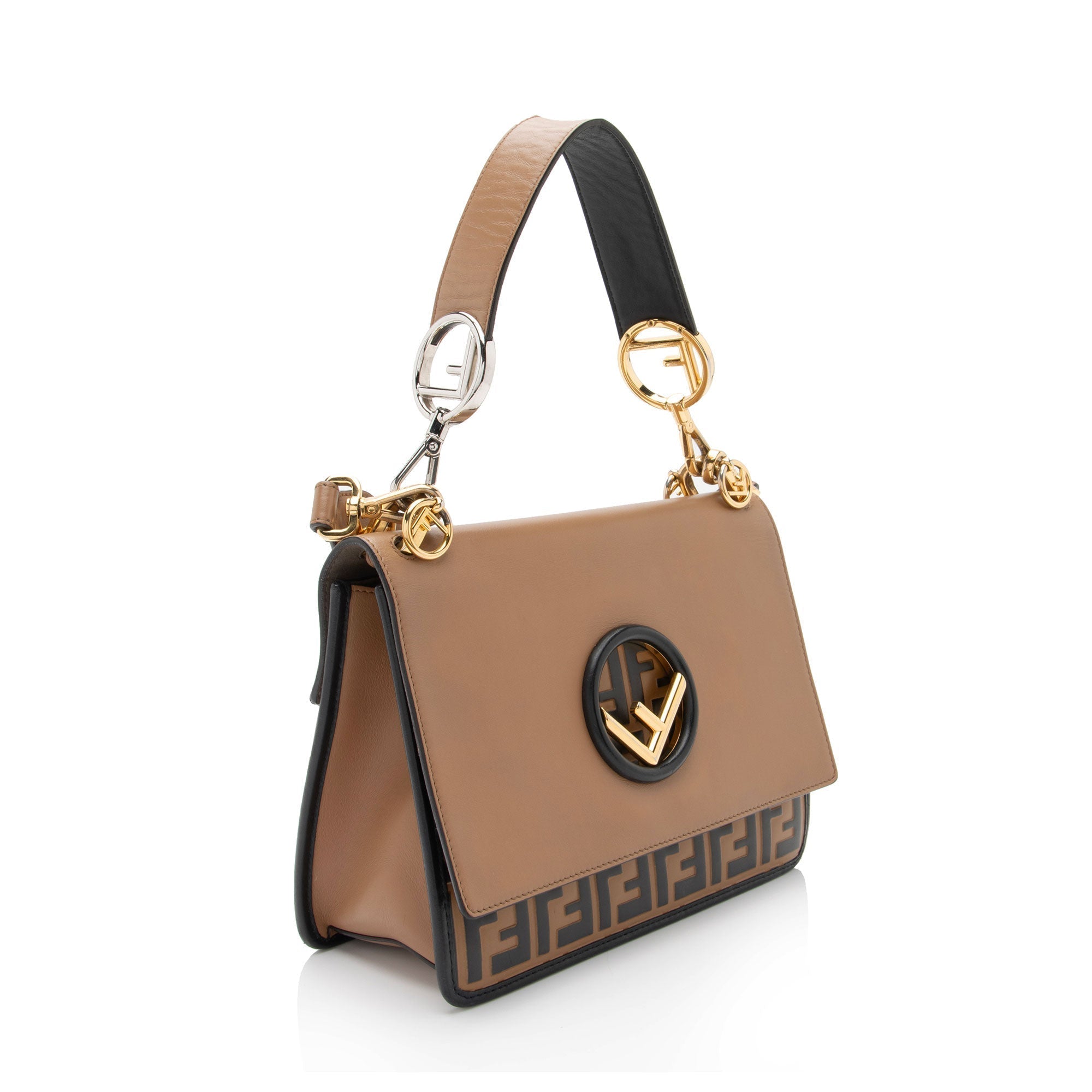 FNDI Leather Zucca Kan I Medium Shoulder Bag (SHF-yPmLhG)