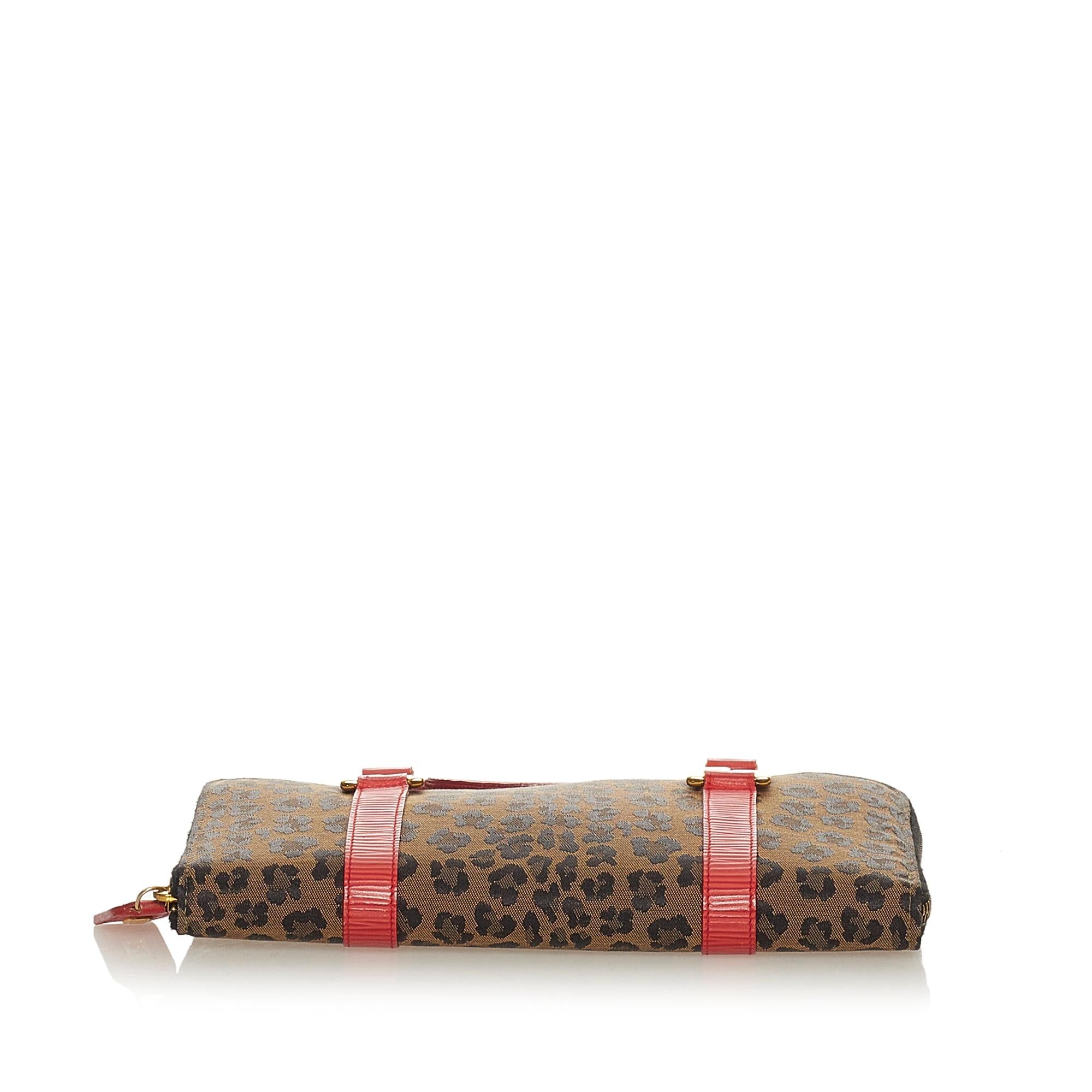 FNDI Leopard Print Canvas Handbag (SHG-27780)
