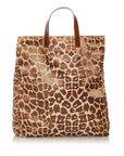 FNDI Leopard Print Canvas Tote Bag (SHG-hb56EH)