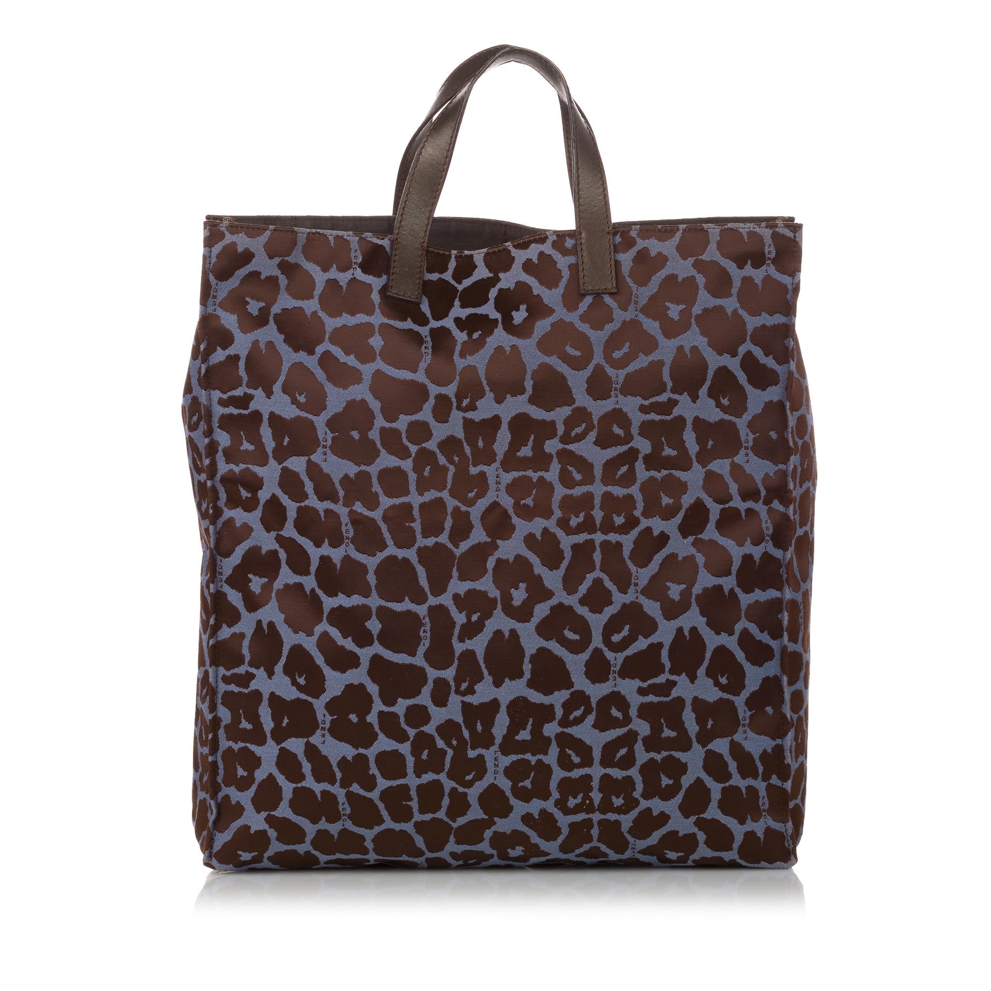 FNDI Leopard Print Nylon Tote Bag (SHG-31059)