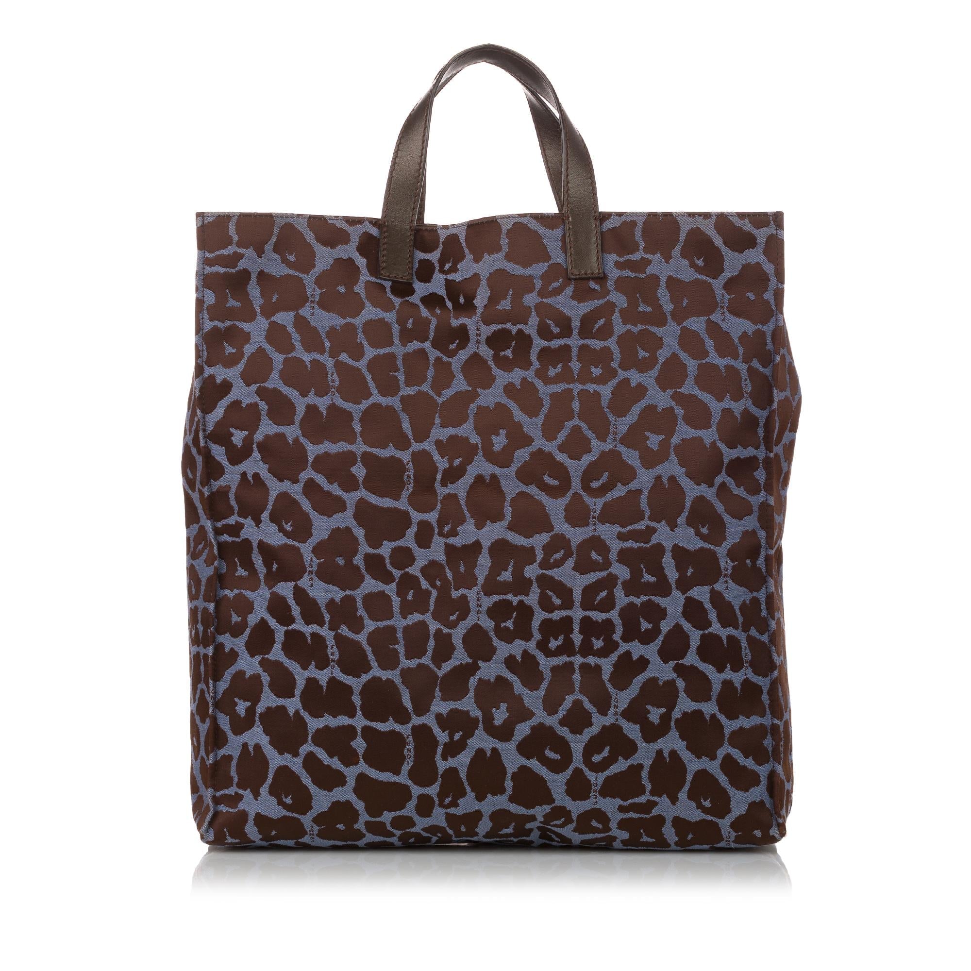 FNDI Leopard Print Nylon Tote Bag (SHG-31059)