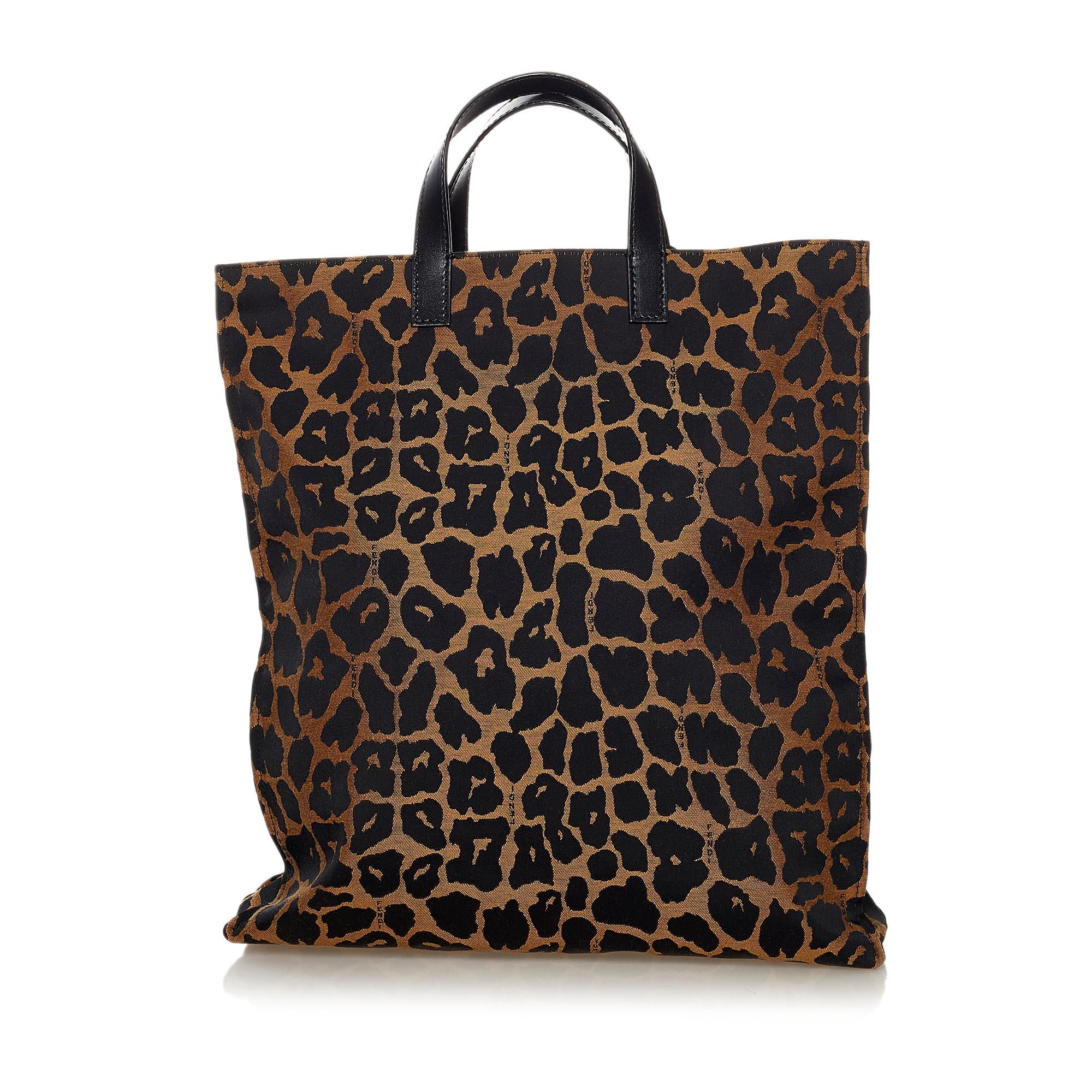 FNDI Leopard Print Nylon Tote Bag (SHG-33837)