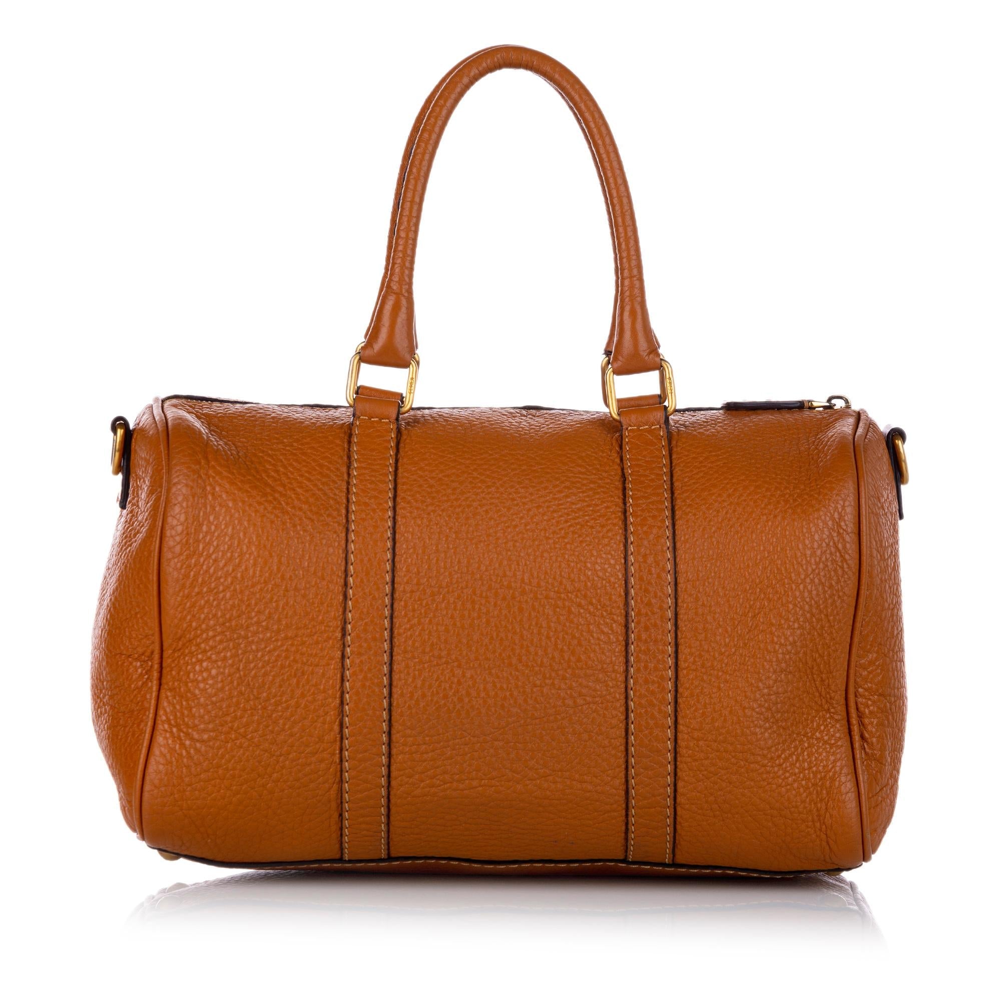 FNDI Linda Leather Boston Bag (SHG-26676)