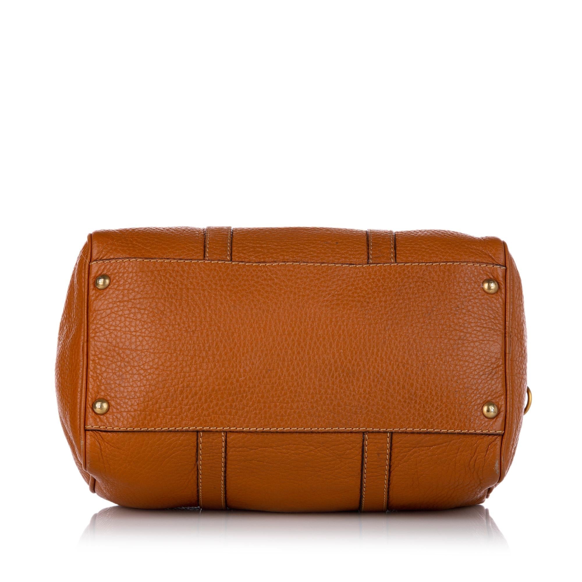 FNDI Linda Leather Boston Bag (SHG-26676)