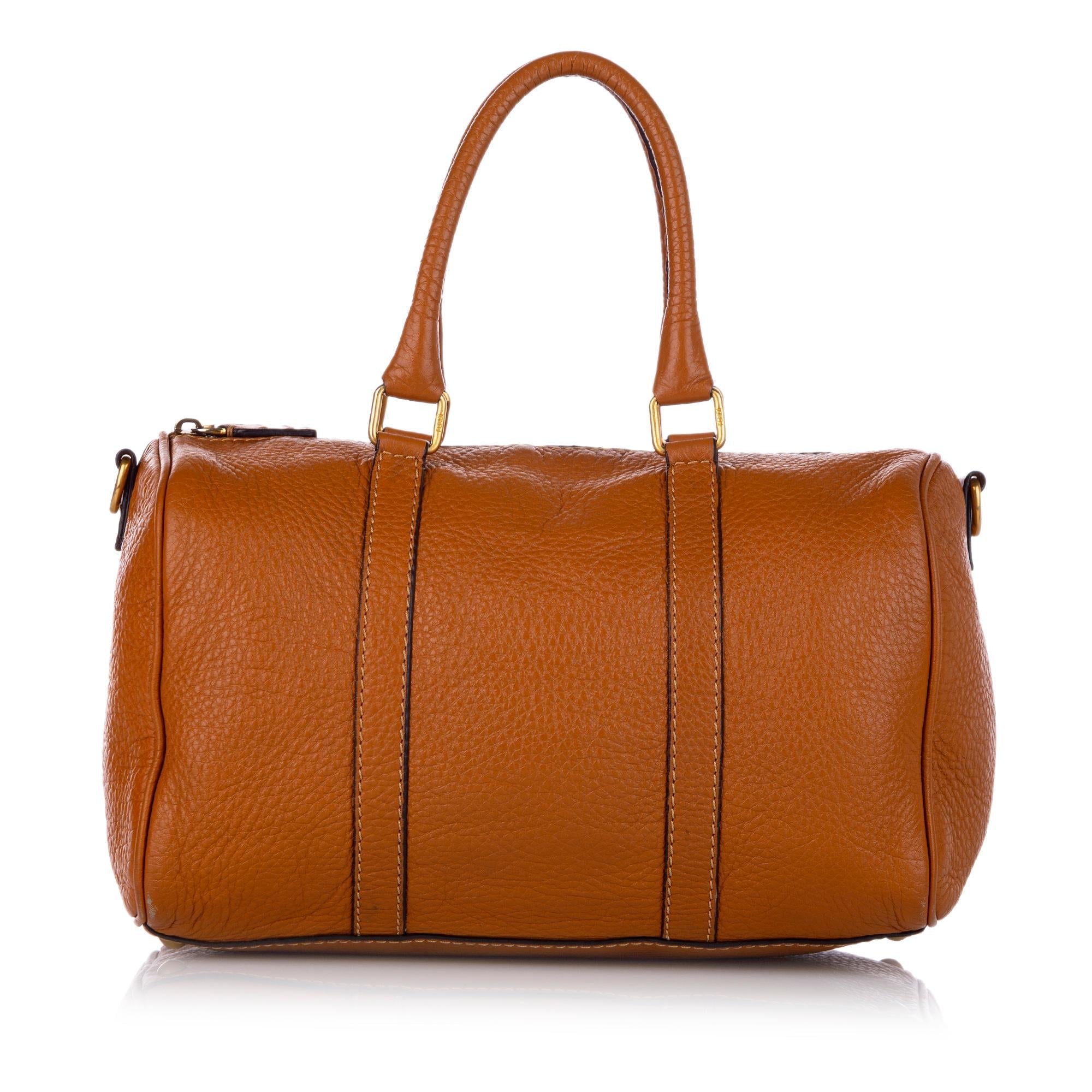 FNDI Linda Leather Boston Bag (SHG-26676)
