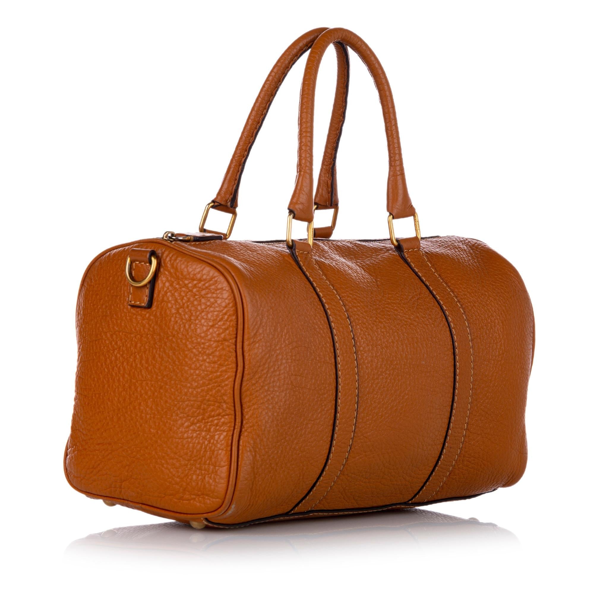 FNDI Linda Leather Boston Bag (SHG-26676)