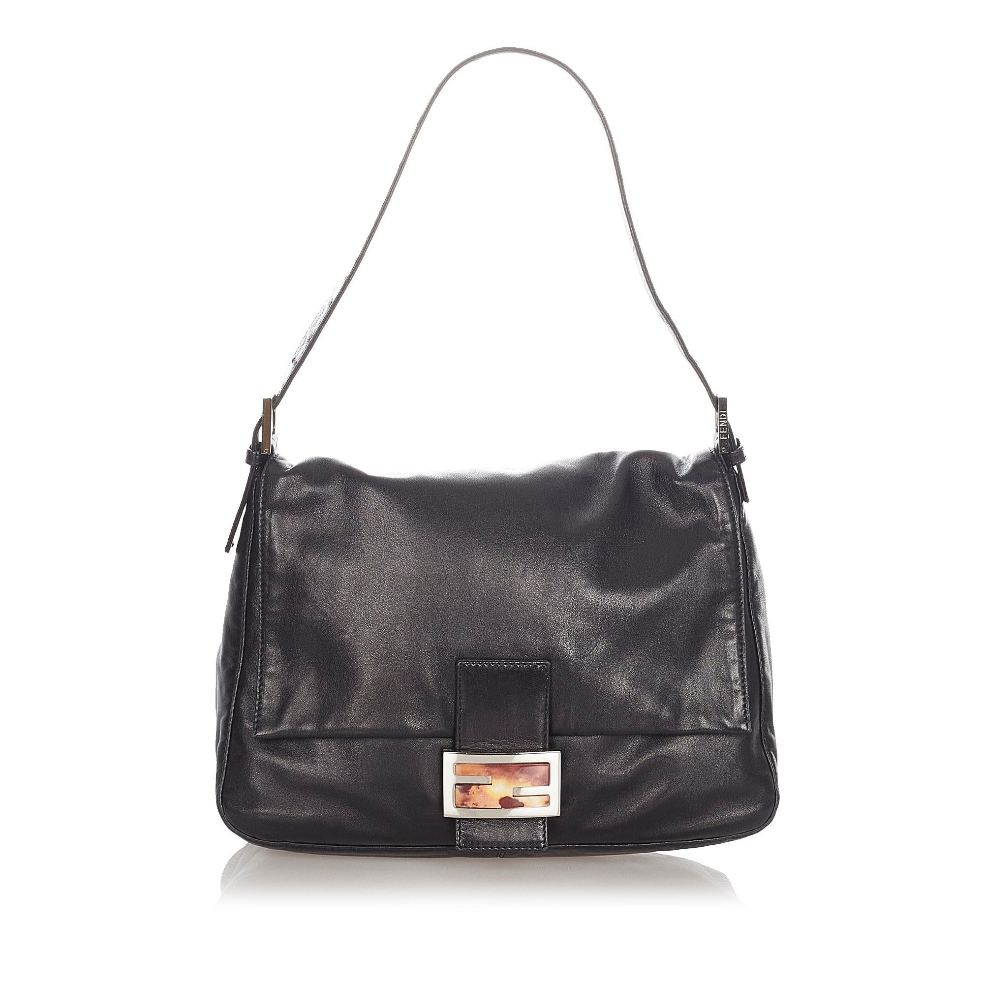 FNDI Mamma Forever Leather Shoulder Bag (SHG-31748)