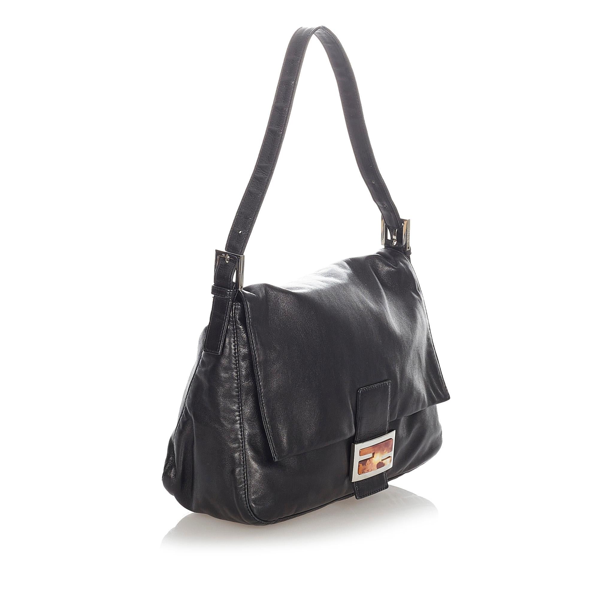 FNDI Mamma Forever Leather Shoulder Bag (SHG-31748)