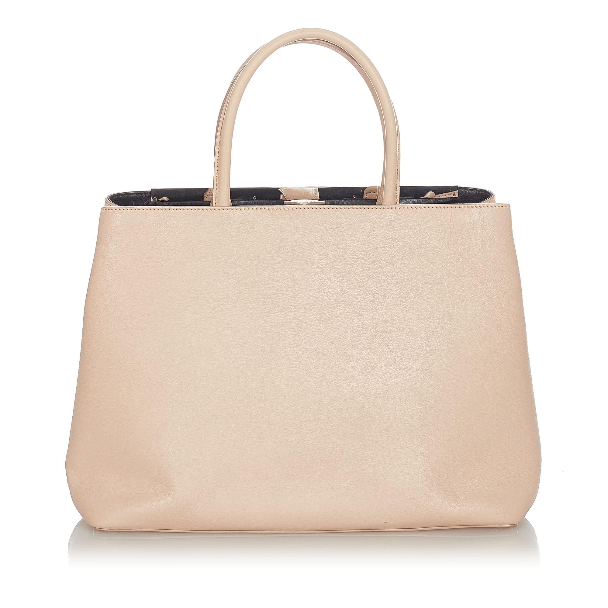 FNDI Medium 2Jours Leather Tote Bag (SHG-6QhRXM)