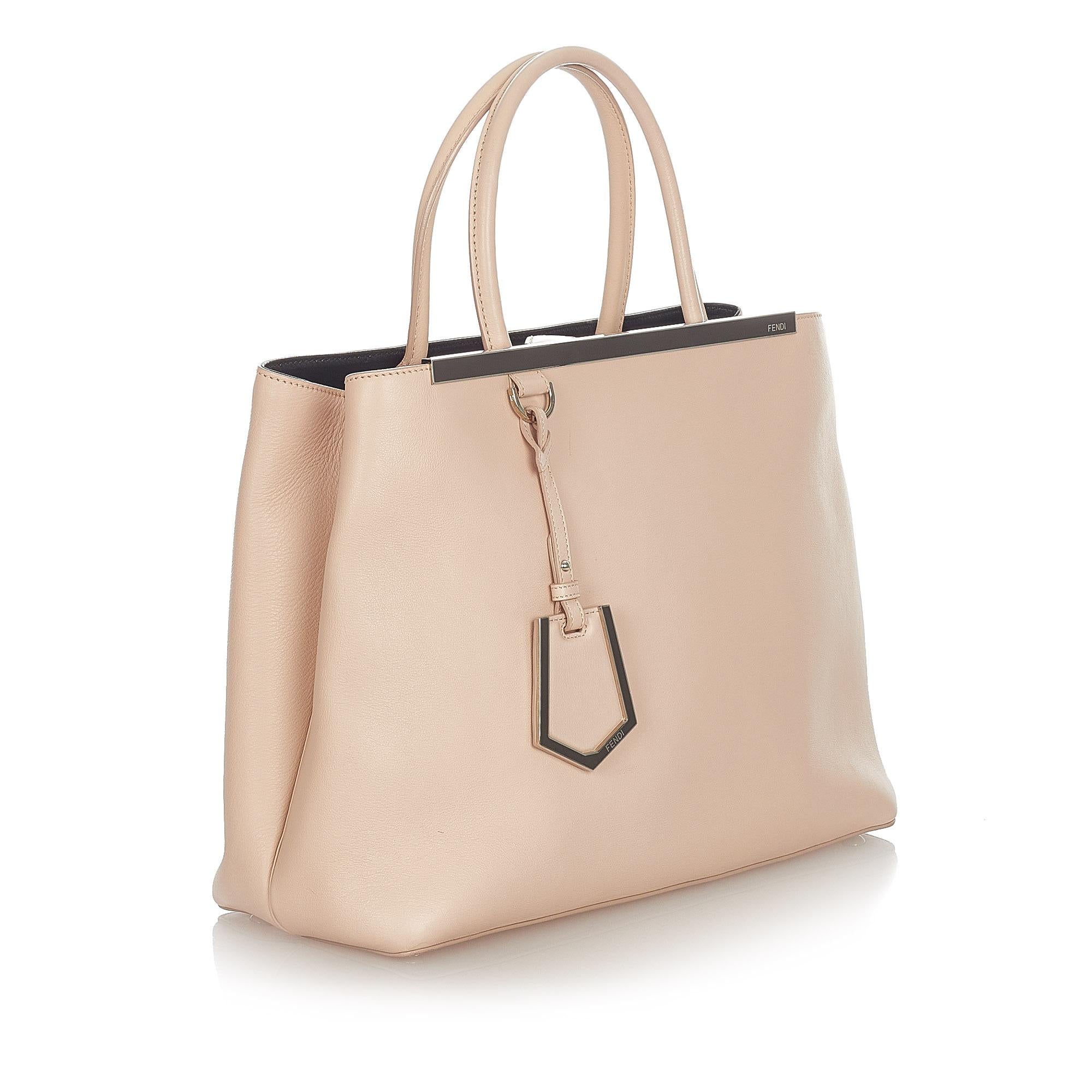 FNDI Medium 2Jours Leather Tote Bag (SHG-6QhRXM)