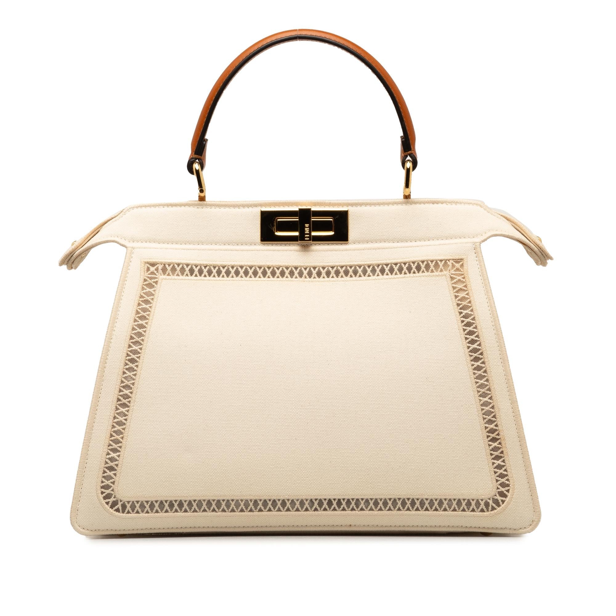 FNDI Medium Canvas Peekaboo ISeeU Satchel (SHG-45WVDg)