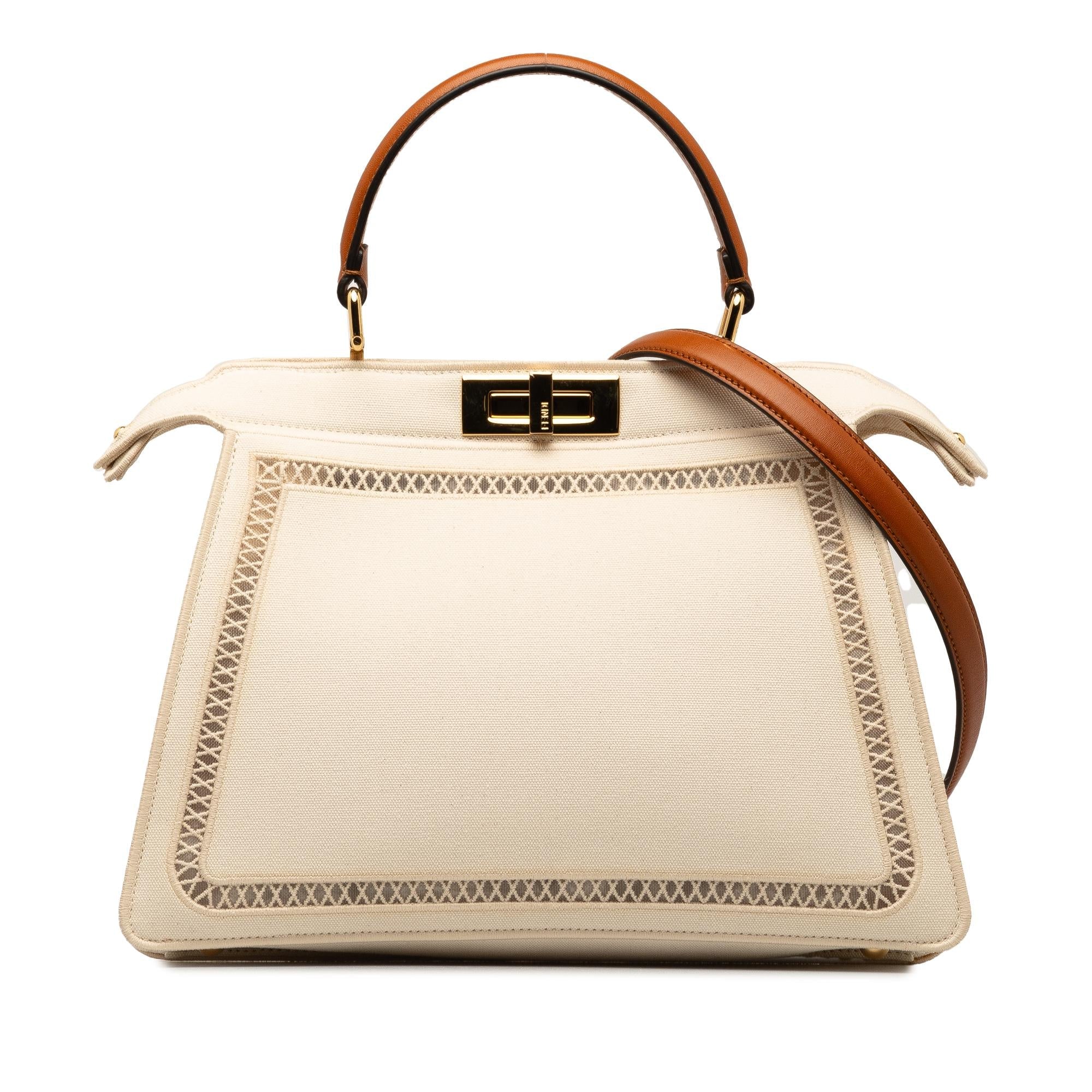 FNDI Medium Canvas Peekaboo ISeeU Satchel (SHG-45WVDg)