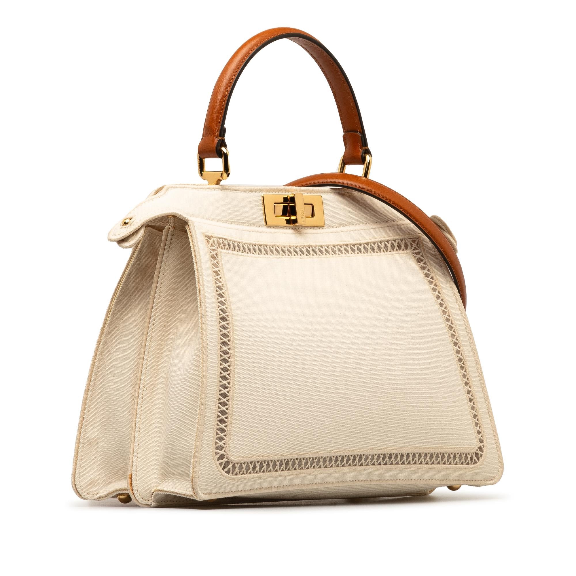 FNDI Medium Canvas Peekaboo ISeeU Satchel (SHG-45WVDg)