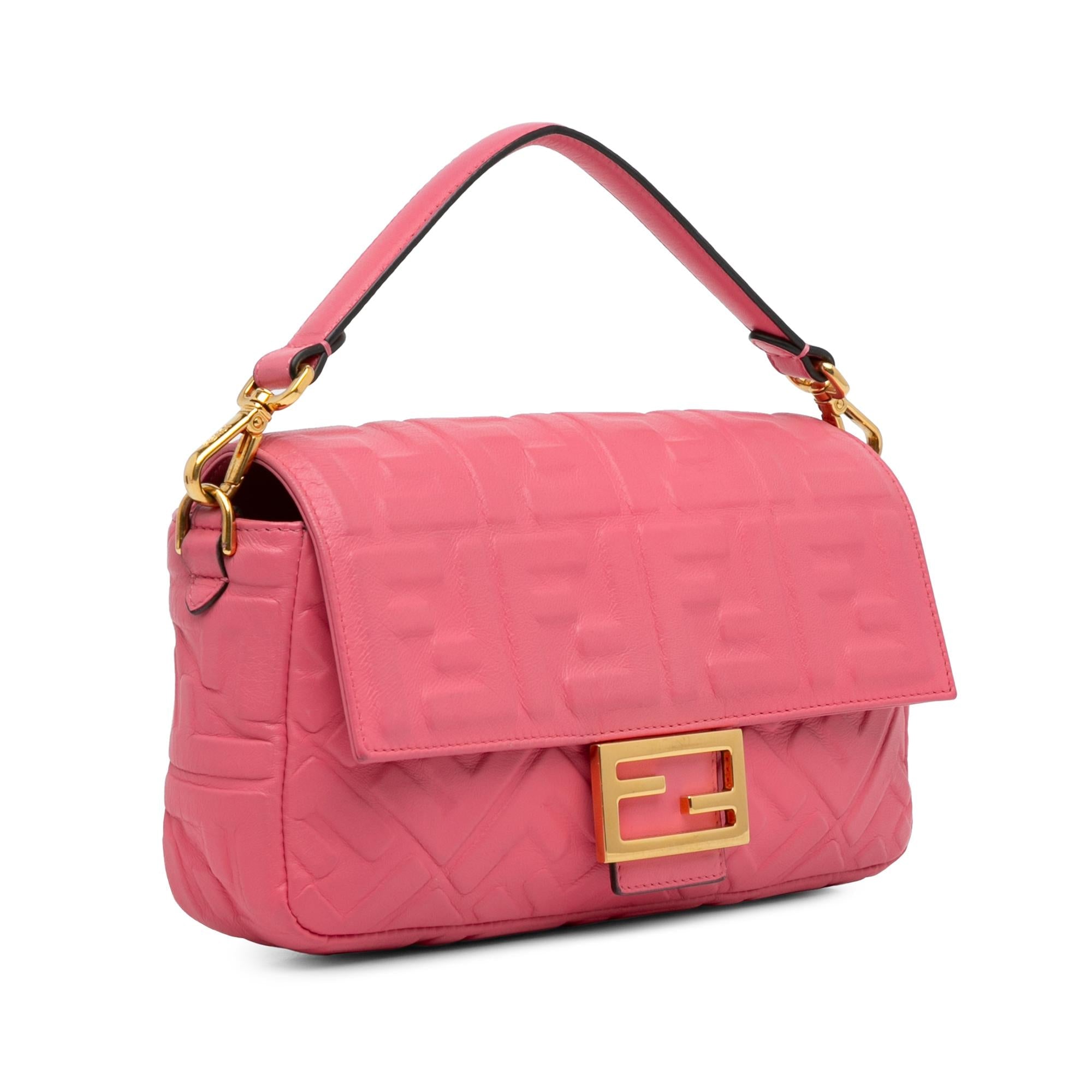 FNDI Medium Embossed FF Baguette (SHG-l1qzmb)