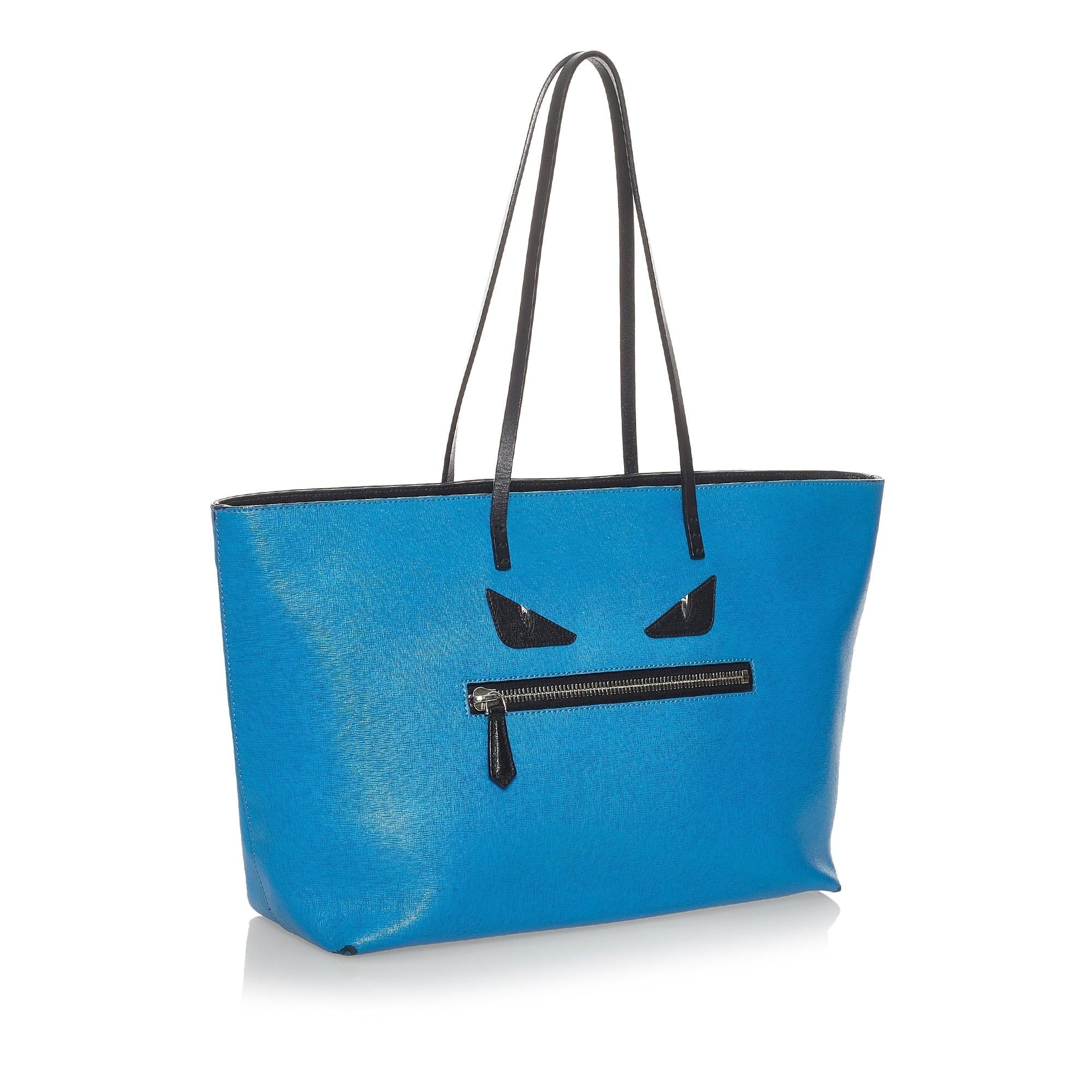 FNDI Medium Monster Roll Leather Tote Bag (SHG-txIAlj)