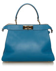 FNDI Medium Peekaboo ISeeU Leather Satchel (SHG-35135)