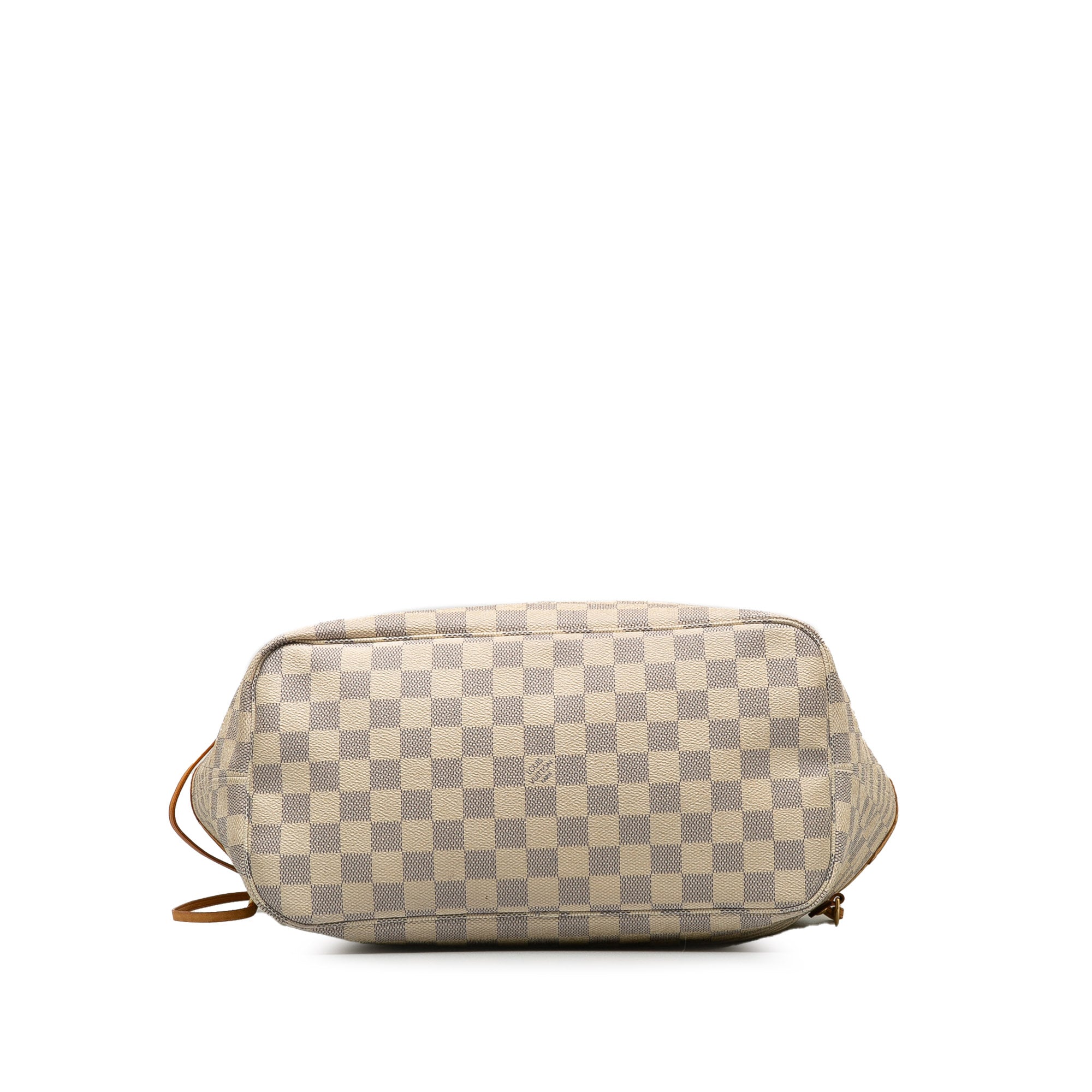 Beige LV Damier Azur Neverfull MM Tote Bag