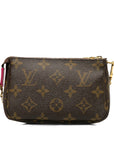 Brown LV Monogram Bears on Skis Christmas Animation Mini Pochette Accessories Shoulder Bag