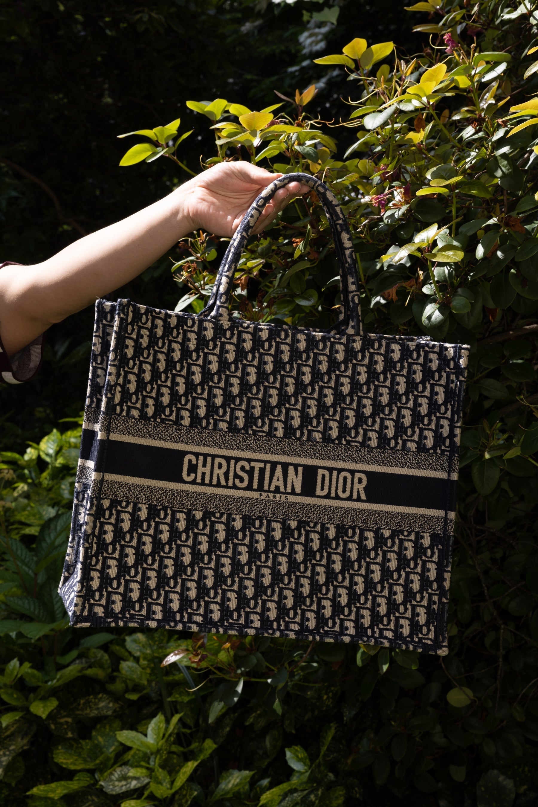 CHRISTIAN DOR Book Tote Large Oblique Blue