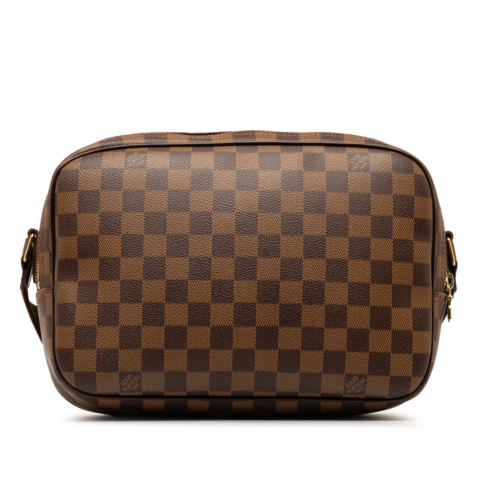 Brown LV Damier Ebene Reporter PM Crossbody Bag