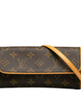 Brown LV Monogram Pochette Twin PM Crossbody Bag