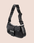 CHRISTIAN DOR BLACK LEATHER STREET CHIC COLUMBUS BAG