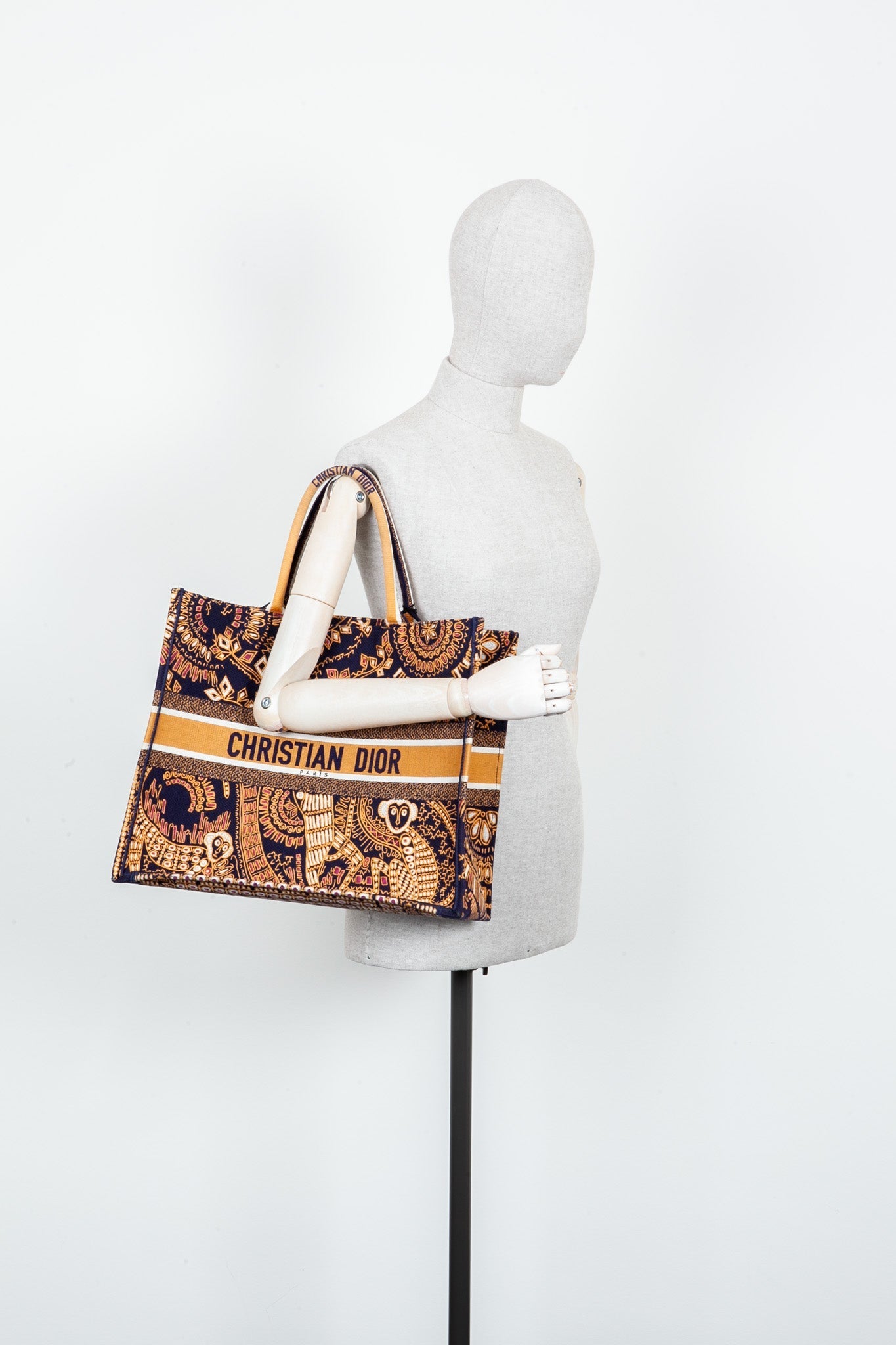 CHRISTIAN DOR Animal Book Tote Large Monkey