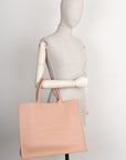 CHRISTIAN DOR Calfskin Embossed Book Tote Rose Des Vents