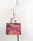 CHRISTIAN DOR Book Tote Large Tiger Pink