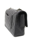 CHNL Classic Black Quilted Caviar Leather Classic Medium Double Flap Bag