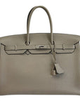 HRMS Birkin 35 Gris Tourterelle Leather PHW