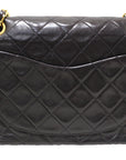 CHNL Vinatge Black Lambskin Leather Classic Medium Double Flap Bag