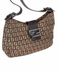 FNDI Leather Trimmed Zucca Baguette