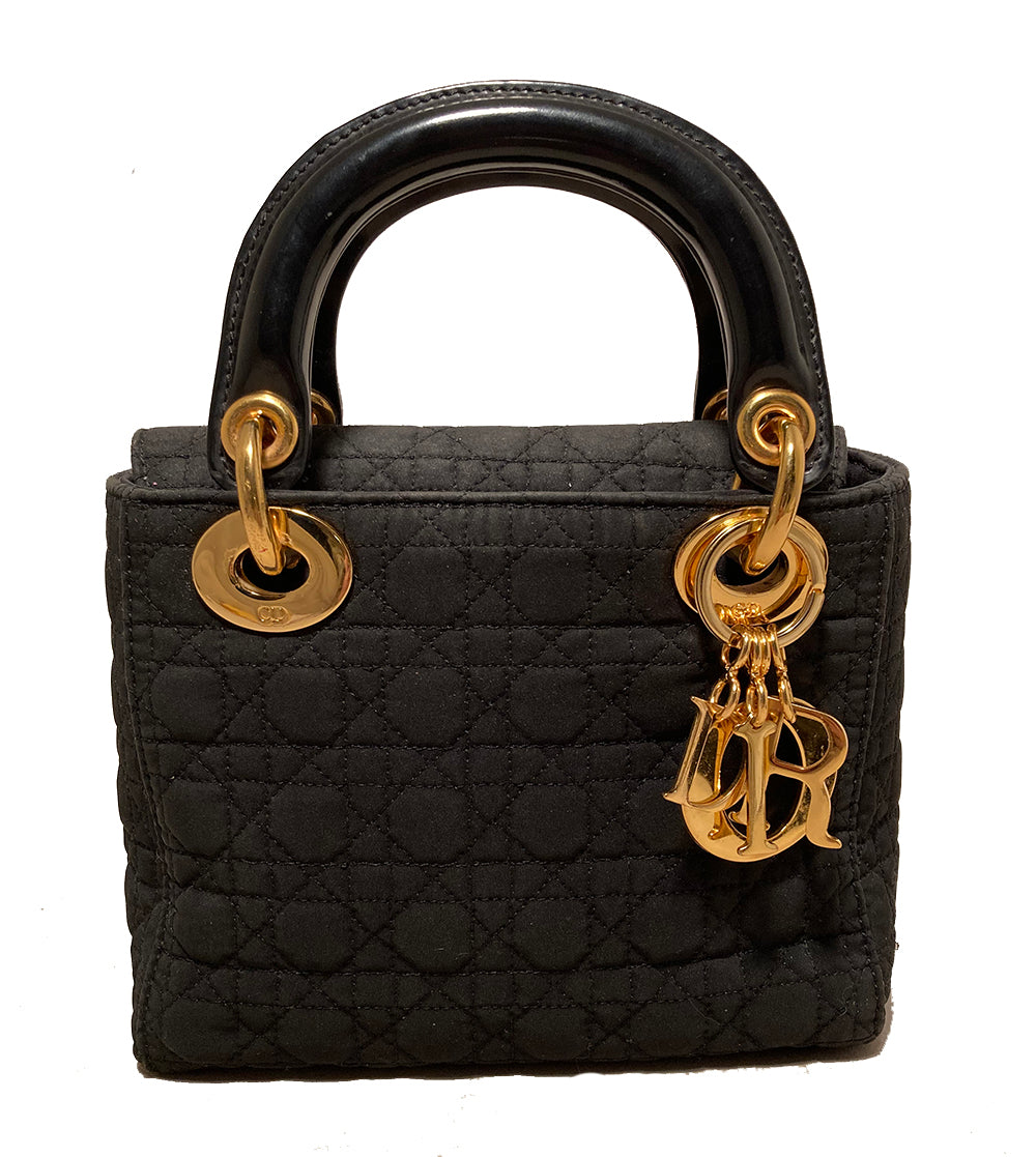 Christian DOR Black Nylon Mini Lady DOR Bag
