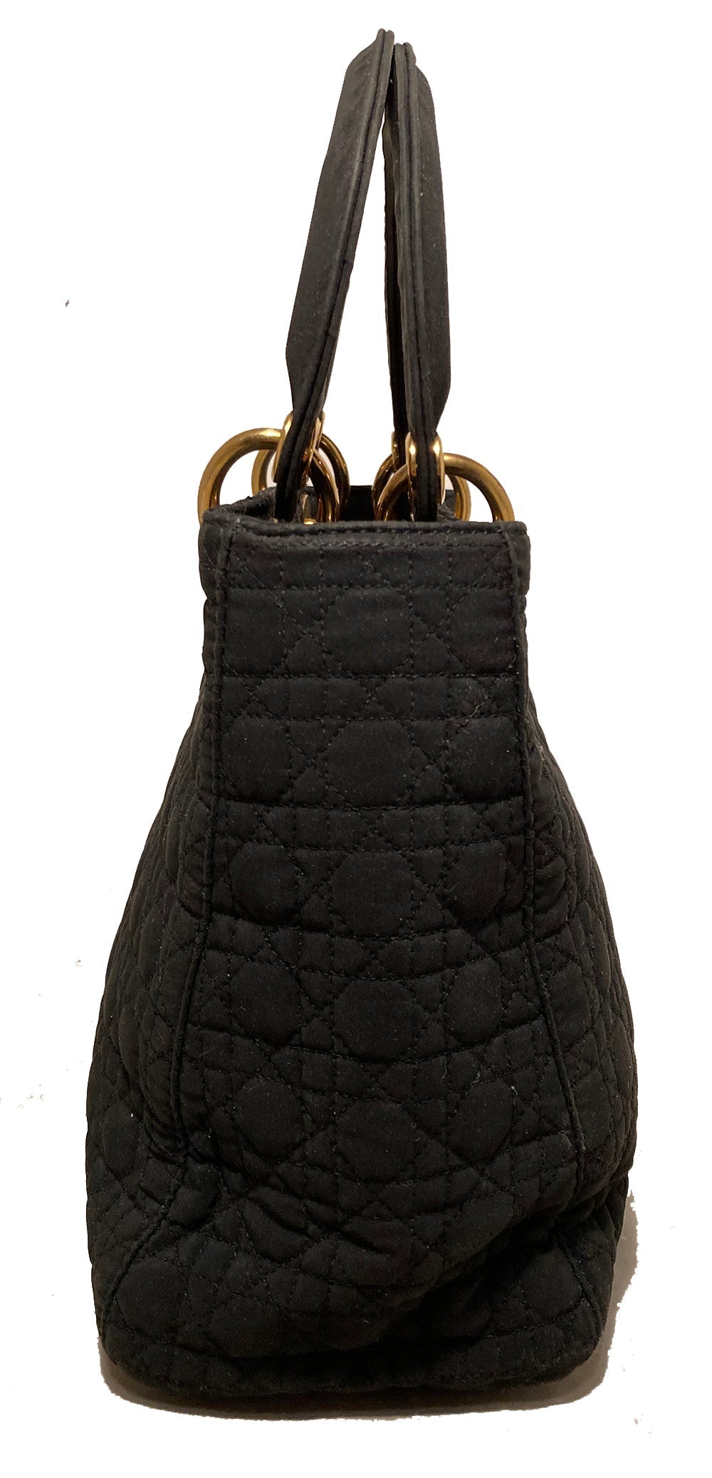 Christian DOR Black Nylon Medium Lady Di Bag