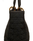 Christian DOR Black Nylon Medium Lady Di Bag