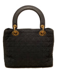 Christian DOR Black Nylon Medium Lady Di Bag