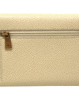 New CHNL White Caviar Leather Classic CC Timeless Medium Trifold Wallet