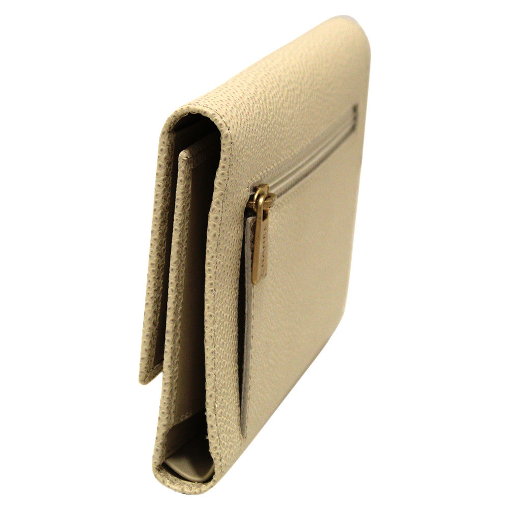 New CHNL White Caviar Leather Classic CC Timeless Medium Trifold Wallet