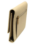 New CHNL White Caviar Leather Classic CC Timeless Medium Trifold Wallet