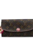 Brown LV Monogram Emilie Bloom Flowers Wallet