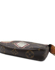 Brown LV Monogram Patch Mini Pochette Accessoires Shoulder Bag