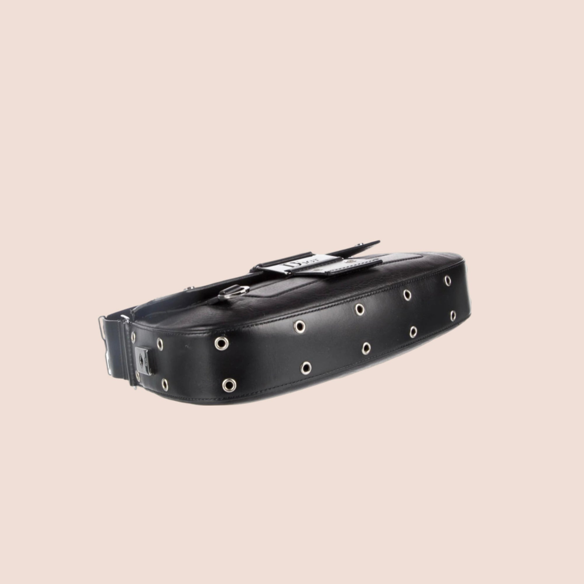 CHRISTIAN DOR BLACK LEATHER STREET CHIC COLUMBUS BAG