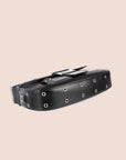 CHRISTIAN DOR BLACK LEATHER STREET CHIC COLUMBUS BAG