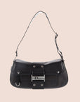 CHRISTIAN DOR BLACK LEATHER STREET CHIC COLUMBUS BAG